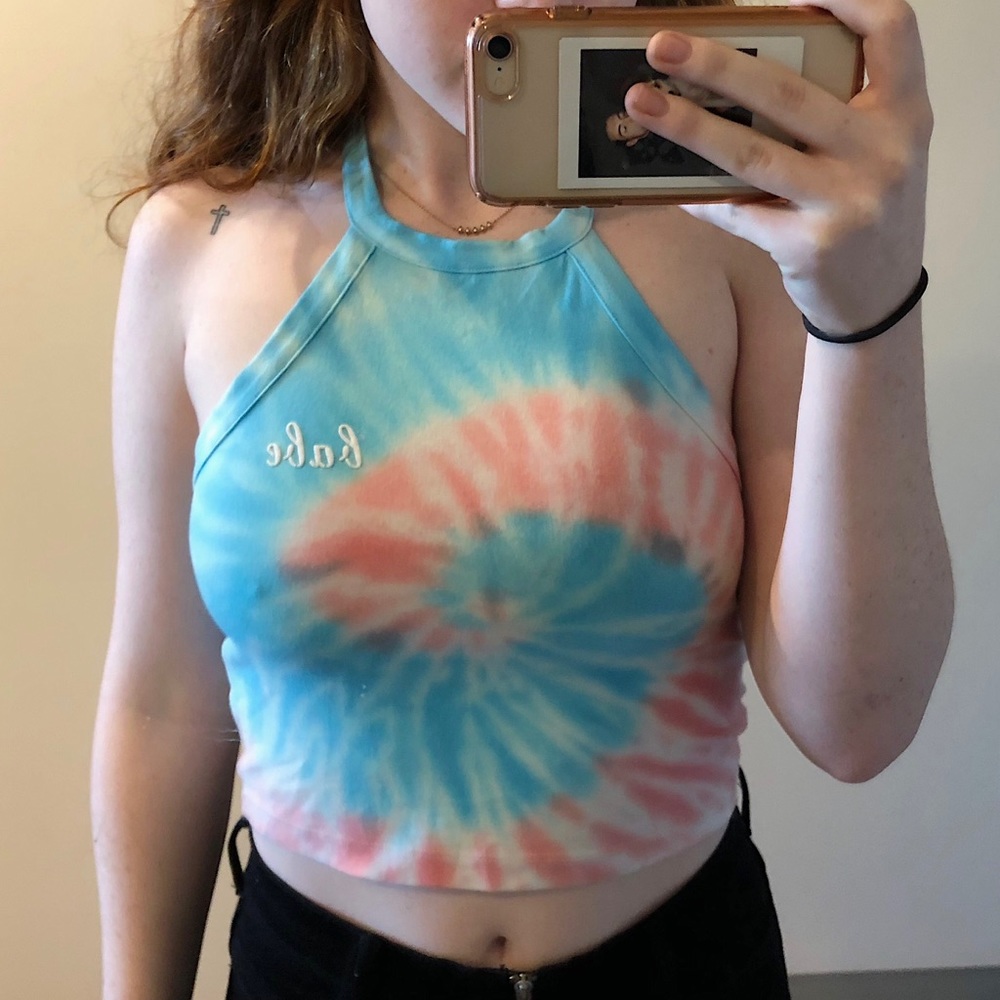 Tie Dye Halter Crop Top